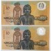 AUSTRALIA 1988 . TEN 10 DOLLARS BANKNOTE . FRASER / JOHNSTON . CONSEC PAIR . LAST PREFIX AB33